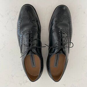 Johnston & Murphy Optima Comfort Lace Up Wingtip Brogue Leather Shoes Blk Sz 11